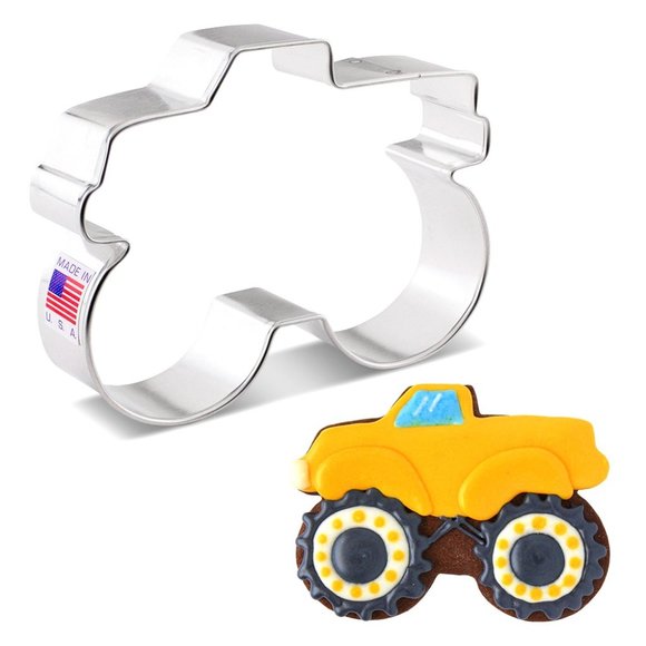 Monster Truck Cookie Cutter NWT | Made In USA | Ann Clark Metal Cookie Cutters - Picture 1 of 7